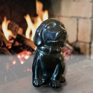 Black Obsidian Crystal Dog